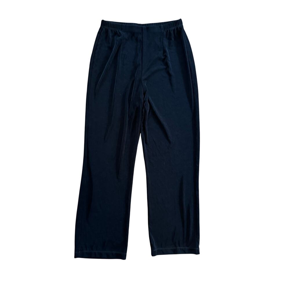 Chico's Travelers Pants Women's Medium 1 Short Black Pull On Straight Leg